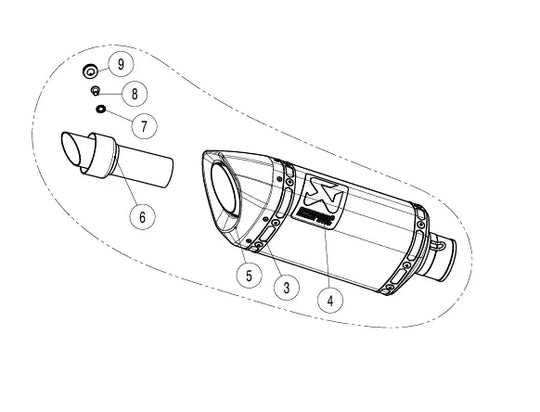 REPLACEMENT MUFFLER ΓΙΑ YAMAHA '14–'26 | AKRAPOVIC-M-AP02102C