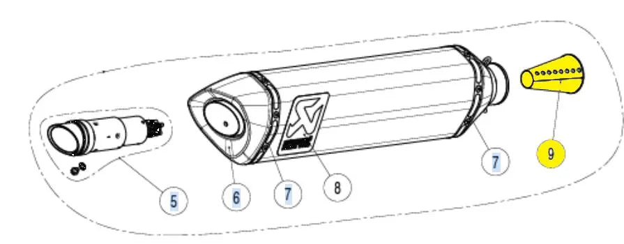 CONICAL INSERT SS ΓΙΑ YAMAHA YZF-R1 1000 ABS '15–'21 | AKRAPOVIC-P-CP025