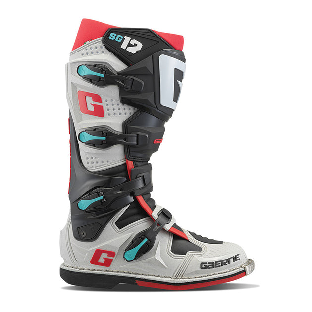 MX Μπότες Gaerne SG 12 Gravel μαύρο/άσπρο/κόκκινο/μπλε