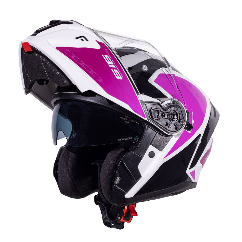 Κράνος Pilot Spyder F-Line μαύρο/ροζ/άσπρο gloss (περιλαμβάνει Pinlock 30)