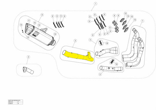 LINK PIPE SS HAYABUSA ΓΙΑ SUZUKI GSX 1300 R ABS '21–'24 | AKRAPOVIC-L-S13R5