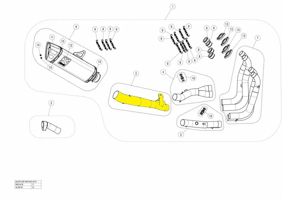 LINK PIPE SS HAYABUSA ΓΙΑ SUZUKI GSX 1300 R ABS '21–'24 | AKRAPOVIC-L-S13R5