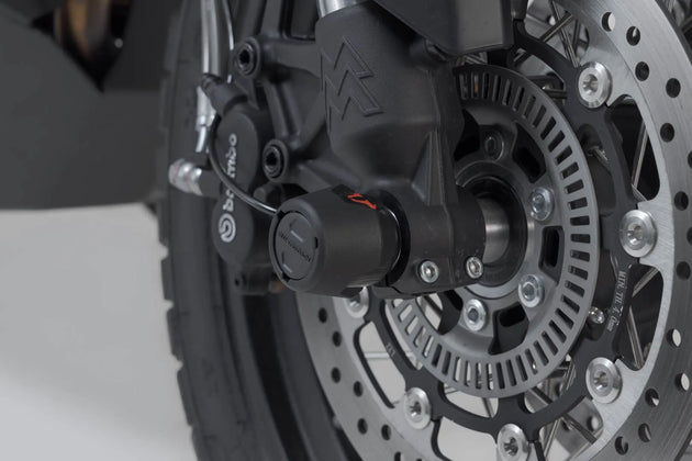 FRONT AXLE SLIDER SET ΓΙΑ MOTO MORINI X-CAPE 650 ABS '21–'24 | SW-MOTECH-STP.23.176.10000/B