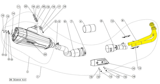 HEADER SET SS ΓΙΑ YAMAHA XP 530 T-Max ABS '17–'19 | AKRAPOVIC-H-Y5R1