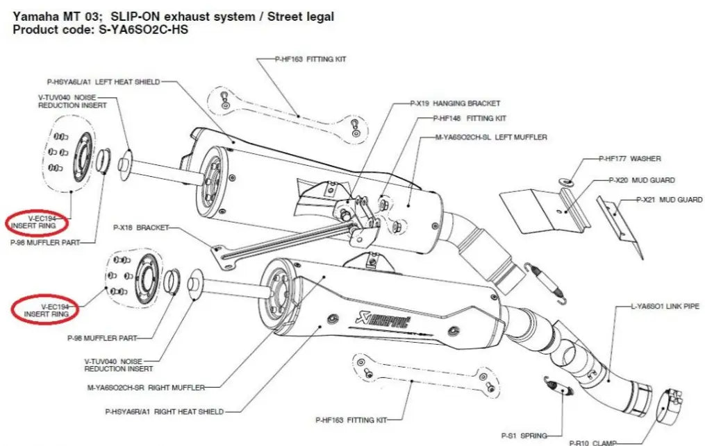 Replacement Parts for Exhaust (8503 MISC Parts)-V-EC194
