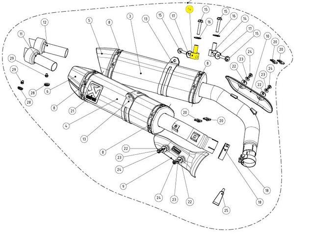 DISTANCE RING AL ΓΙΑ YAMAHA YZF-R1 1000 / YZF-R1 1000 GP '09–'14 | AKRAPOVIC-P-DR71