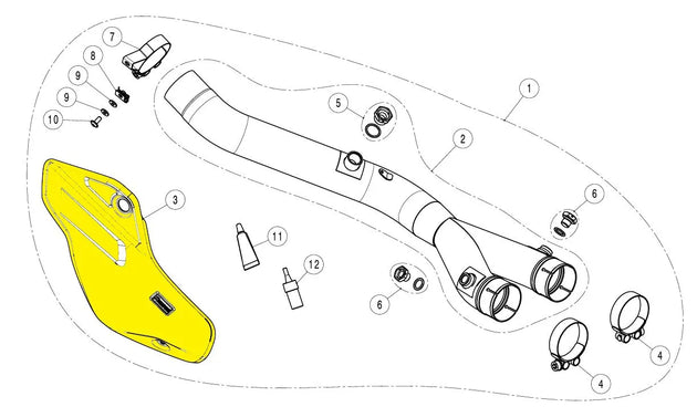 HEAT SHIELD CA ΓΙΑ YAMAHA MT-10 ABS / MT-10 SP ABS '22–'24 | AKRAPOVIC-P-HSY10L3