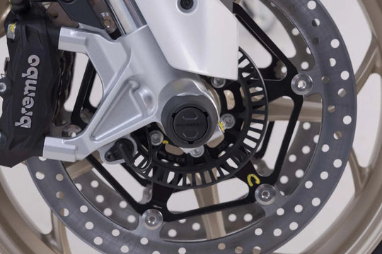 FRONT AXLE SLIDER SET ΓΙΑ MOTO GUZZI V100 1050 MANDELLO ABS / V85 850 TT '22–'24 | SW-MOTECH-STP.17.176.10100/B