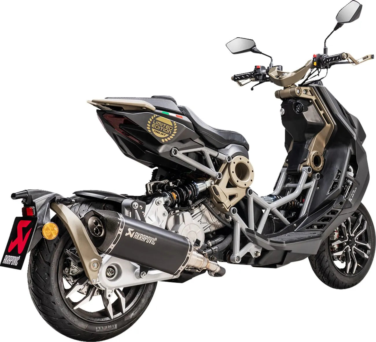 MUFFLER SS/CF BLK ITAL ΓΙΑ ITALJET DRAGSTER 125 ABS / DRAGSTER 200 ABS '20–'26 | AKRAPOVIC-S-IT125SO1-HRTBL