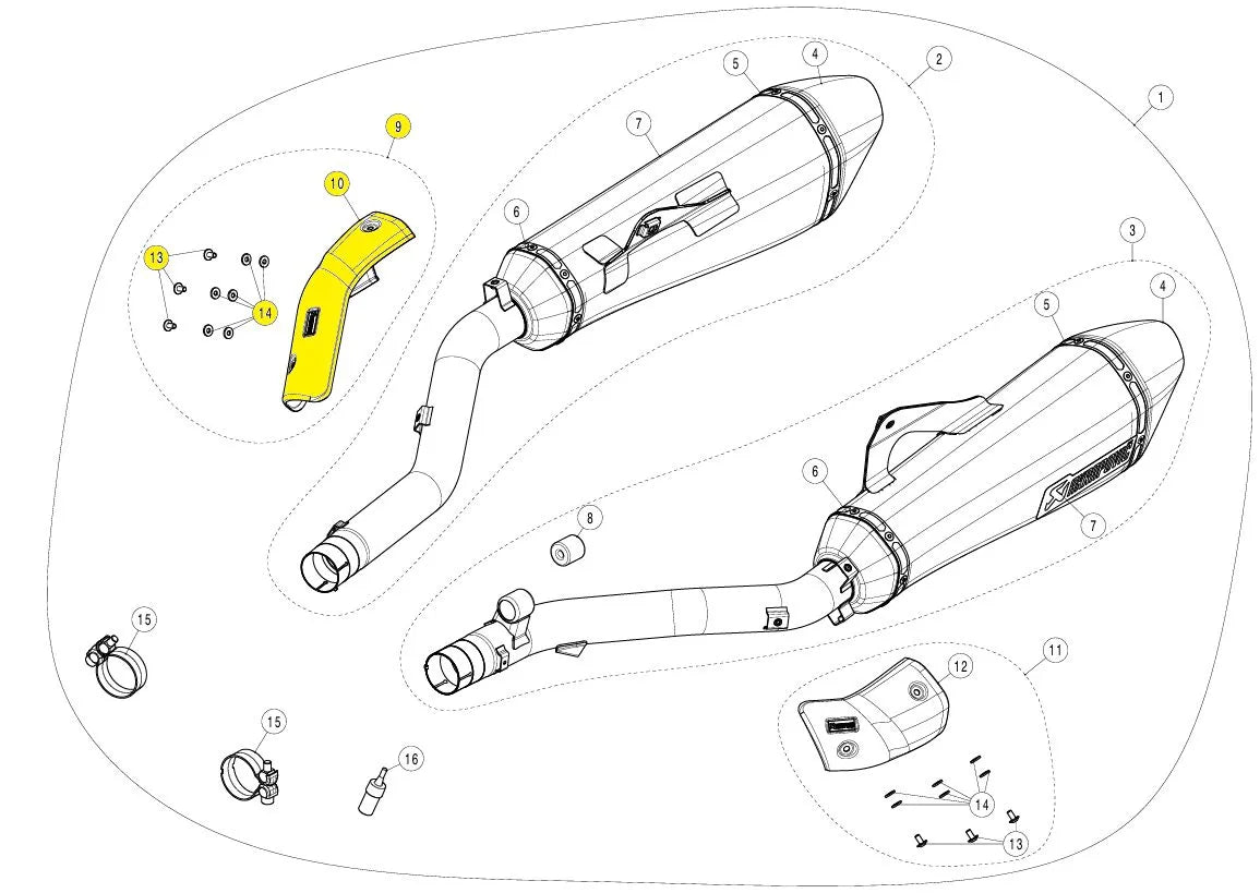 MISC P-HSB16R1D/A1 ΓΙΑ BMW K 1600 GT ABS / K 1600 GTL ABS '11–'24 | AKRAPOVIC-P-HSB16R1D/A1